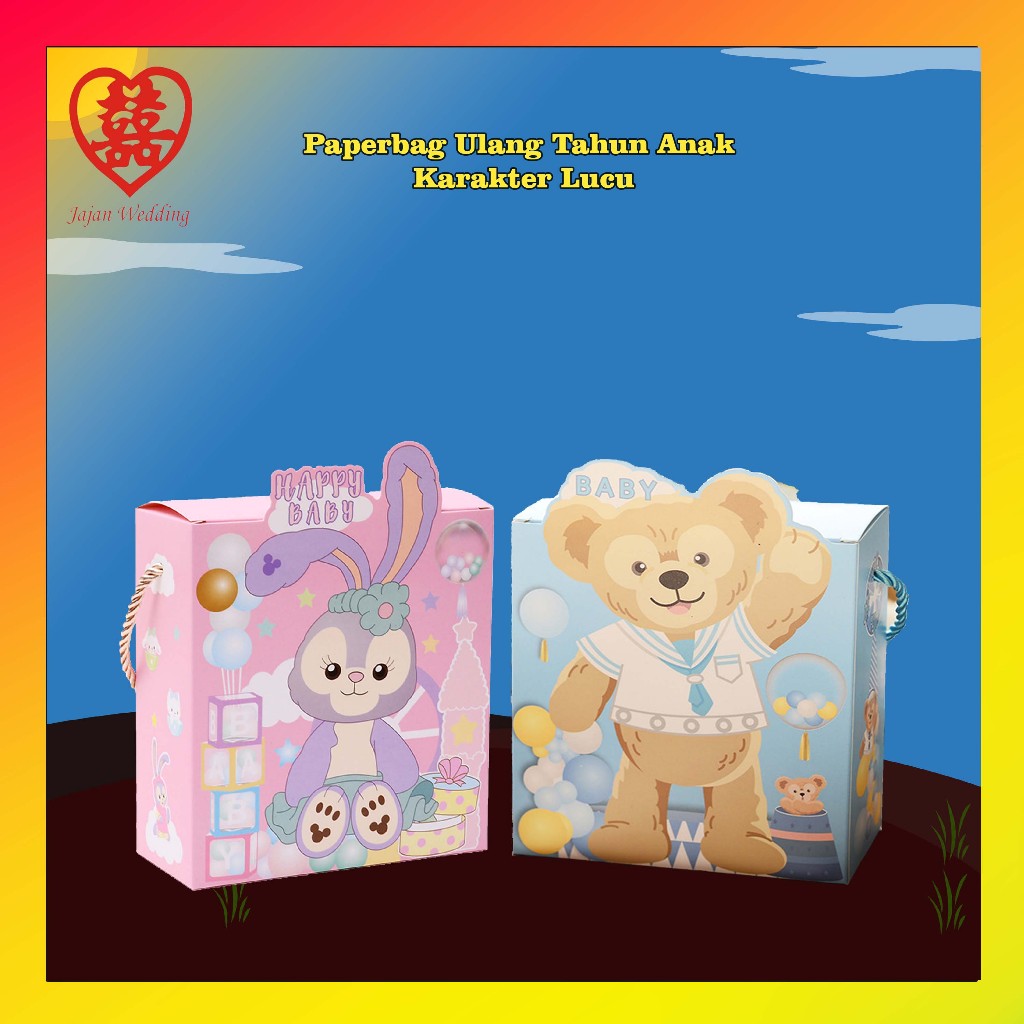 

JW Paperbag Ulang Tahun / Goodie Bag Ulang Tahun Karakter/ Tas Hadiah Sovenir Ulang Tahun Lucu Cute PP06
