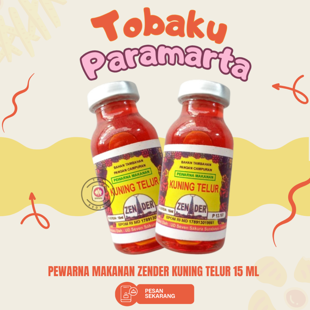 

PEWARNA MAKANAN ZENDER KUNING TELUR 15 ML / PEWARNA MAKANAN ZENDER