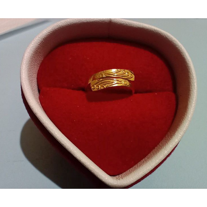 MSPY4358 【MEGA SALE】 Cincin anak emas muda lingkar double perhiasan emas muda