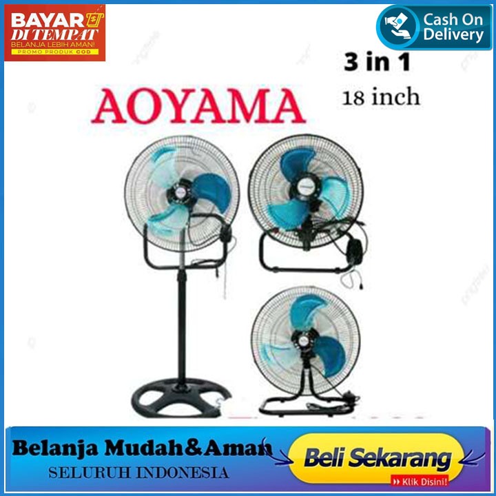 Kipas angin besi JUMBO 18”  3in1 / TORNADO FAN/ stand fan/kipas angin/kipas angin dinding/kipas/kipa
