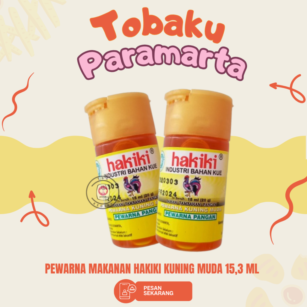 

PEWARNA MAKANAN HAKIKI KUNING MUDA 15 ML / PEWARNA MAKANAN HAKIKI
