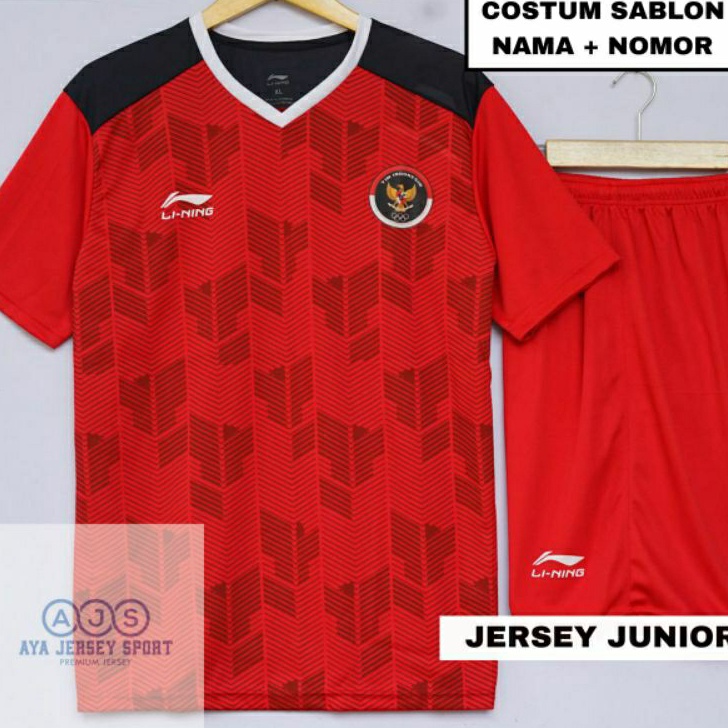 COD sablon Nama Nomor setelan baju bola jersey TIMNAS SEAGAME LINING anak junior terbaru kaos futsal