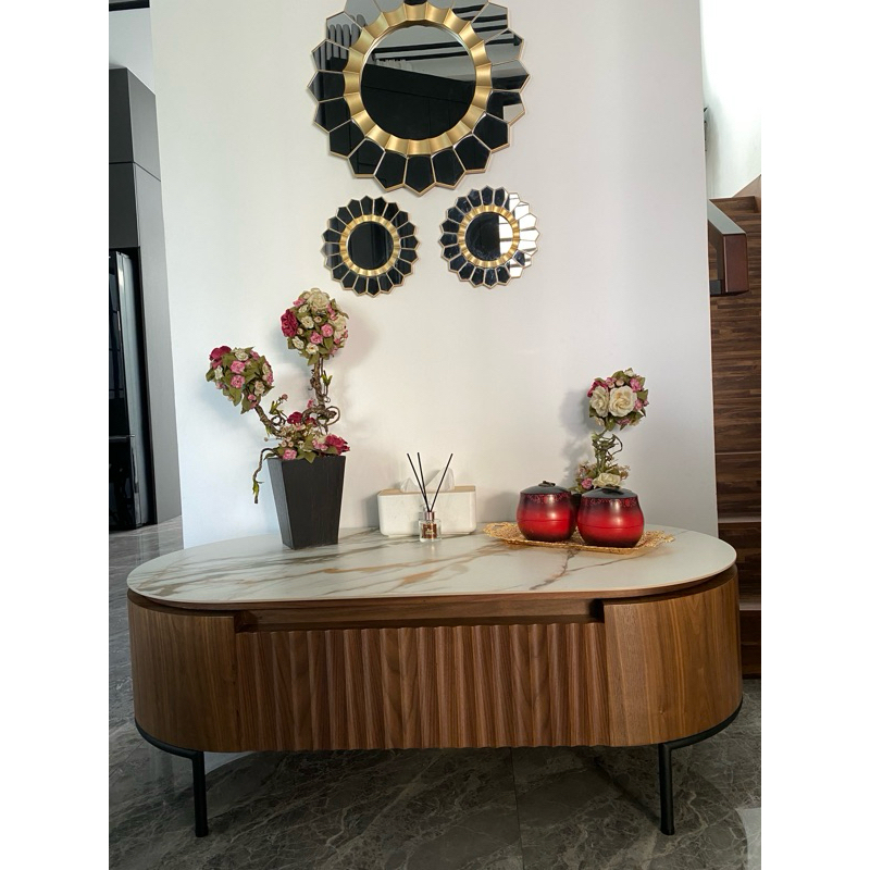 Meja tamu CELLINI fluto series asli merek CELLINI