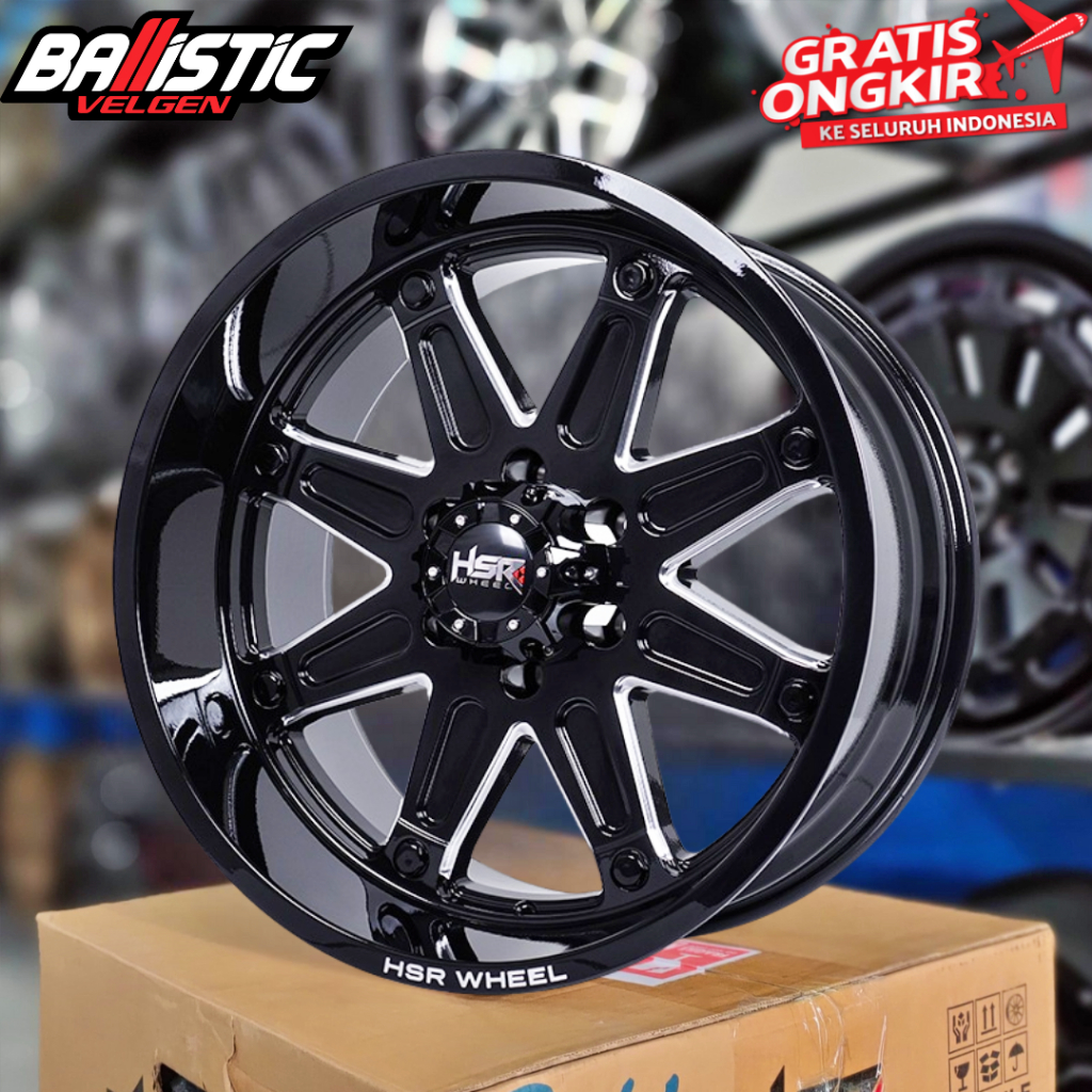 Velg celong mobil Pajero Fortuner ring 20 HSR FG MIKASA R20 Lebar 10 Pcd 6X139,7 ET-12 Black Milling