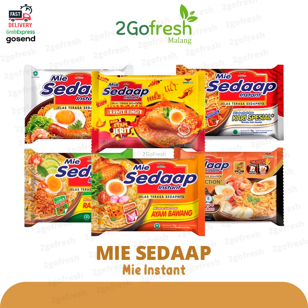 

Mi Sedaap Instant Goreng, Rawit Bingit, Kari Spesial, Soto, Ayam Bawang, Selection Singapore Spicy Laksa - Sembako - Rempah Sayur Sayuran & Buah Buahan