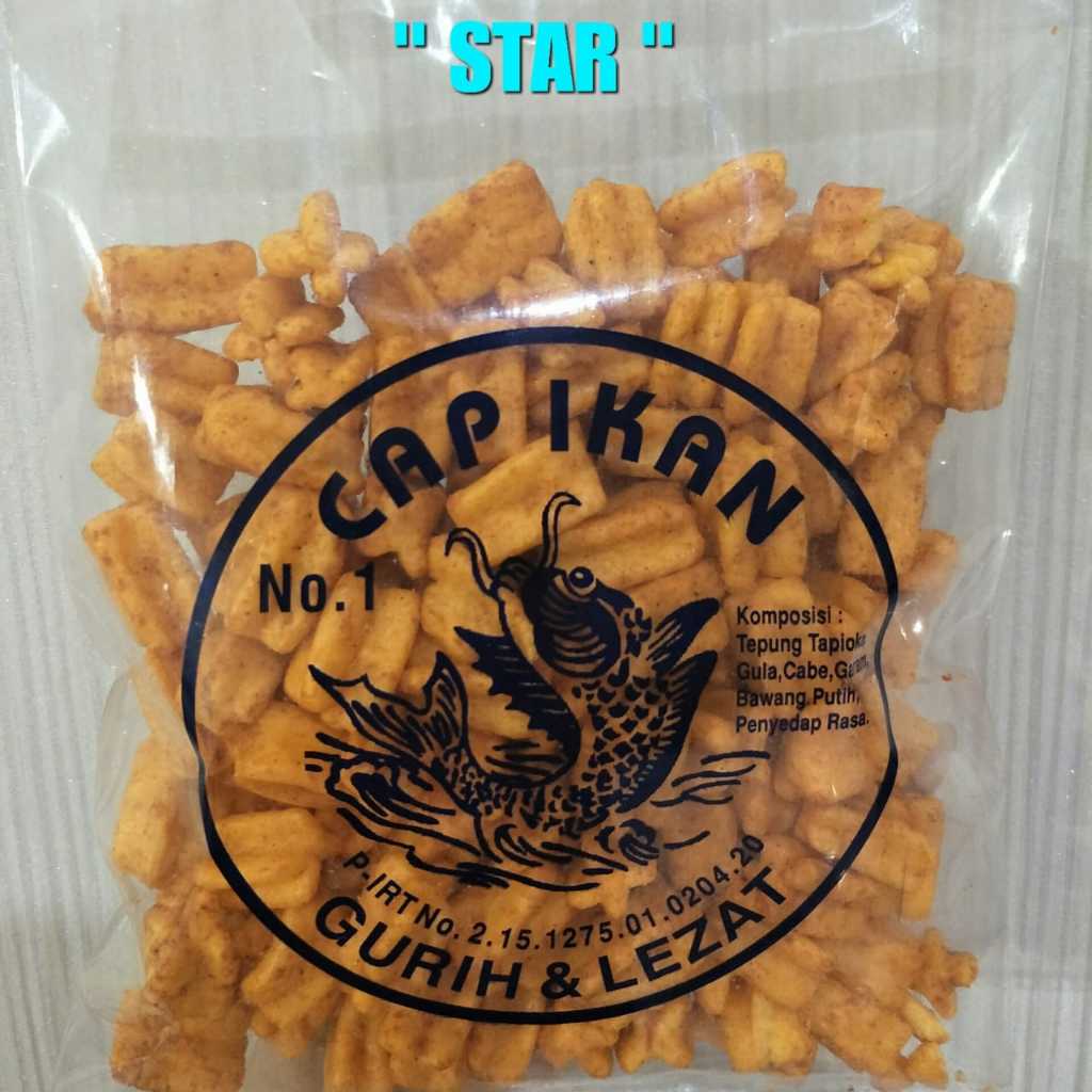 

KERUPUK CAP IKAN BENTUK STAR 80GR