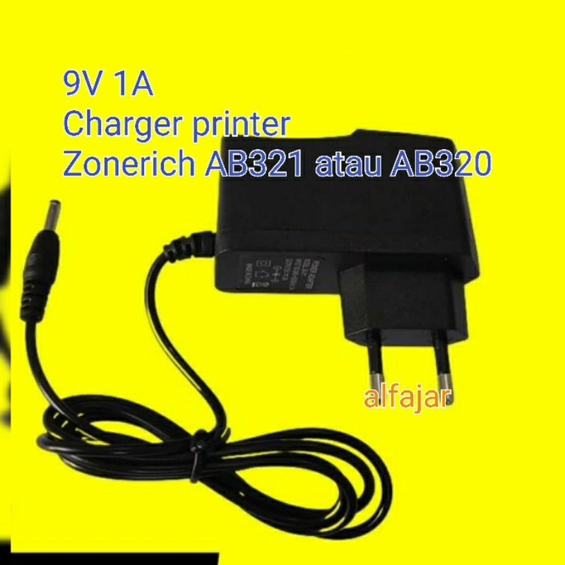 Adaptor Charger printer 9V 1A Zonerich AB321 AB320