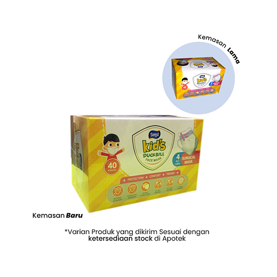 SENSI KIDS DUCKBILL FACE MASK 3 PLY/ 4 PLY EARLOOP 40 PIECE