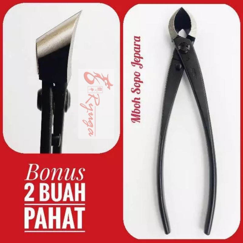 Alat Bonsai, Catok Miring Lurus, Ryuga Carbon ORIGINAL , Panjang 21 cm, Rc 06