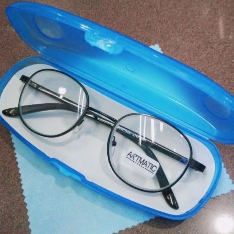 KACAMATA BACA PLUS FRAME OVAL GAGANG BESI UNTUK PRIA DAN WANITA