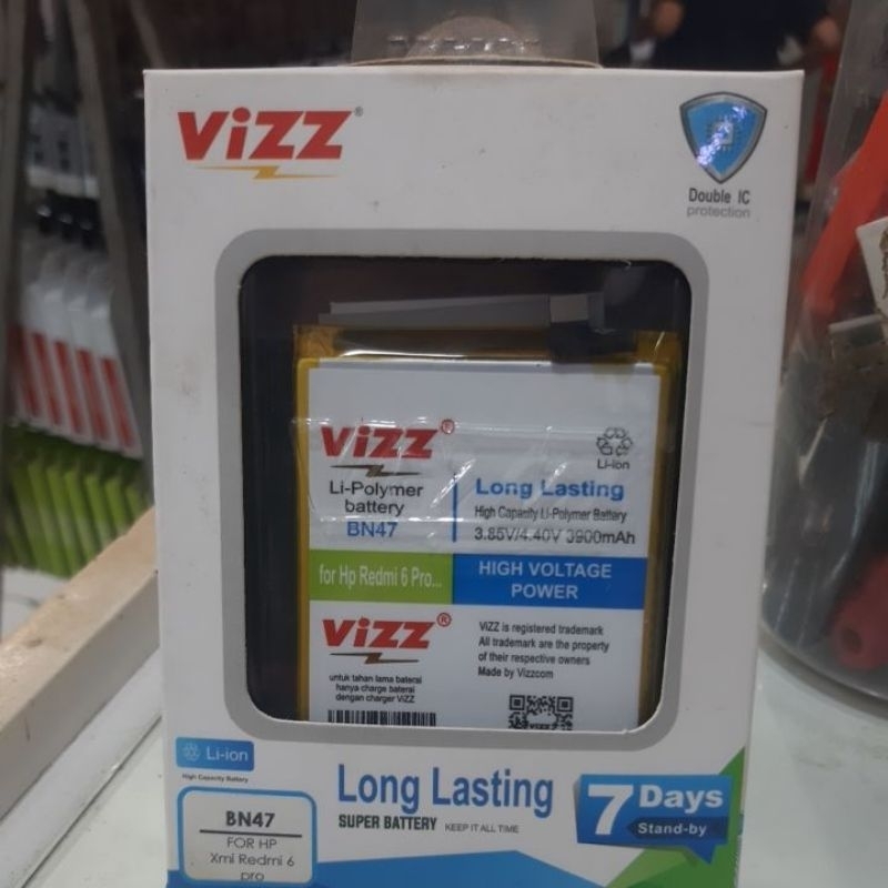 Baterai Redmi 6 bn47 VIZZ Double Power