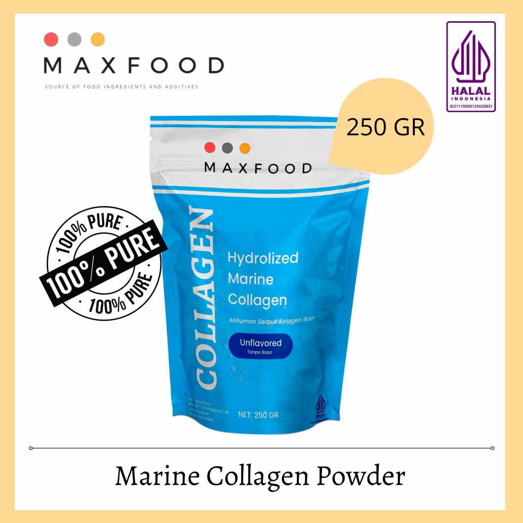 

L@@ri3 MAXFOOD - Pure Hydrolized Fish Collagen / Bubuk Collagen Ikan Murni 250 Gr Kualitas Terjamin