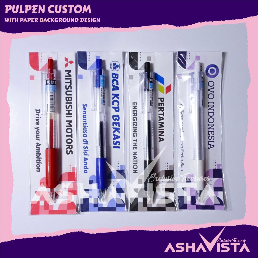 

Pulpen Souvenir Mekanik Custom Packing | Bolpoin Custom Logo Tulisan | Merchandise Kantor Perusahaan | Cetak Ballpoint | Pena Lucu Pernikahan Warna Warni | Asha Vista