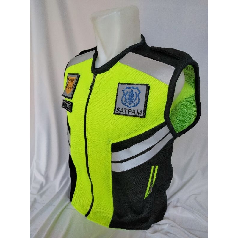 rompi satpam/security ,rompi satpam terbaru,rompi satpam jala tebal hijau hitam