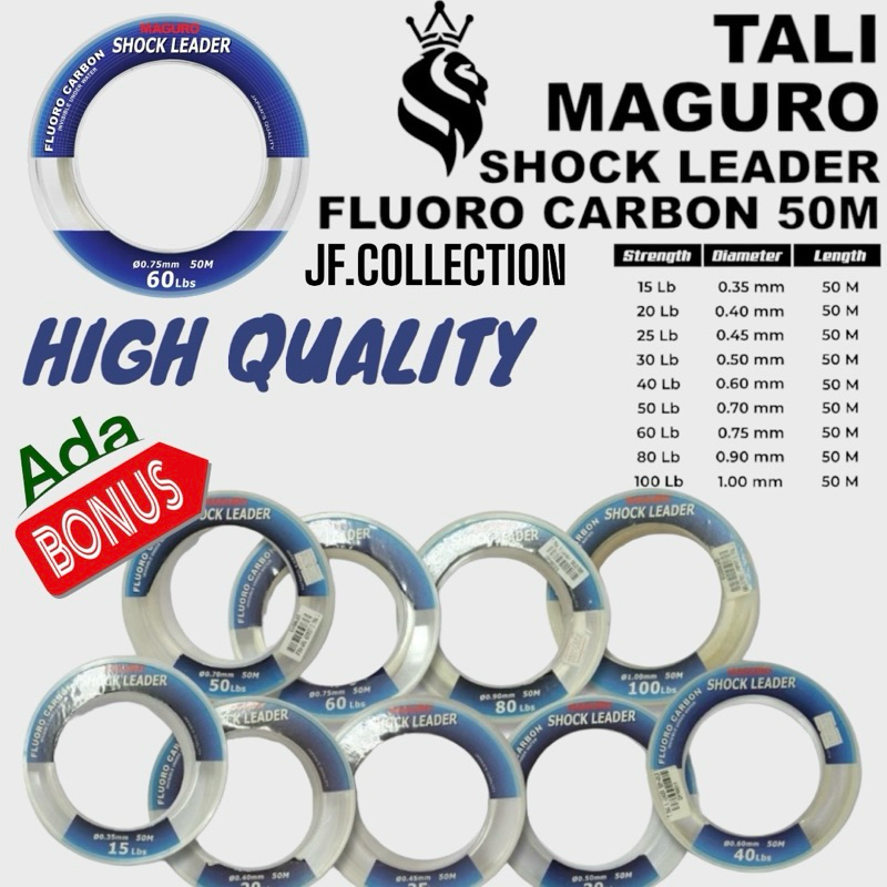 shock Leader maguro leader flurocarbon fluorocarbon senar leader sambungan senar pancing senar panci