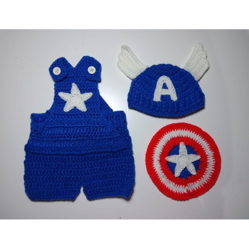 Kostum Captain America Kostum rajut Kostum bayi PRELOVED