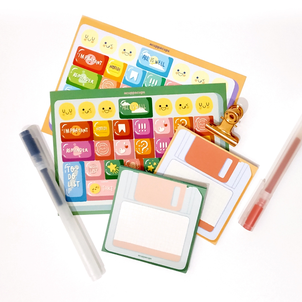 

Type and Note Deco Journaling Sticker Sheets | acuppacups