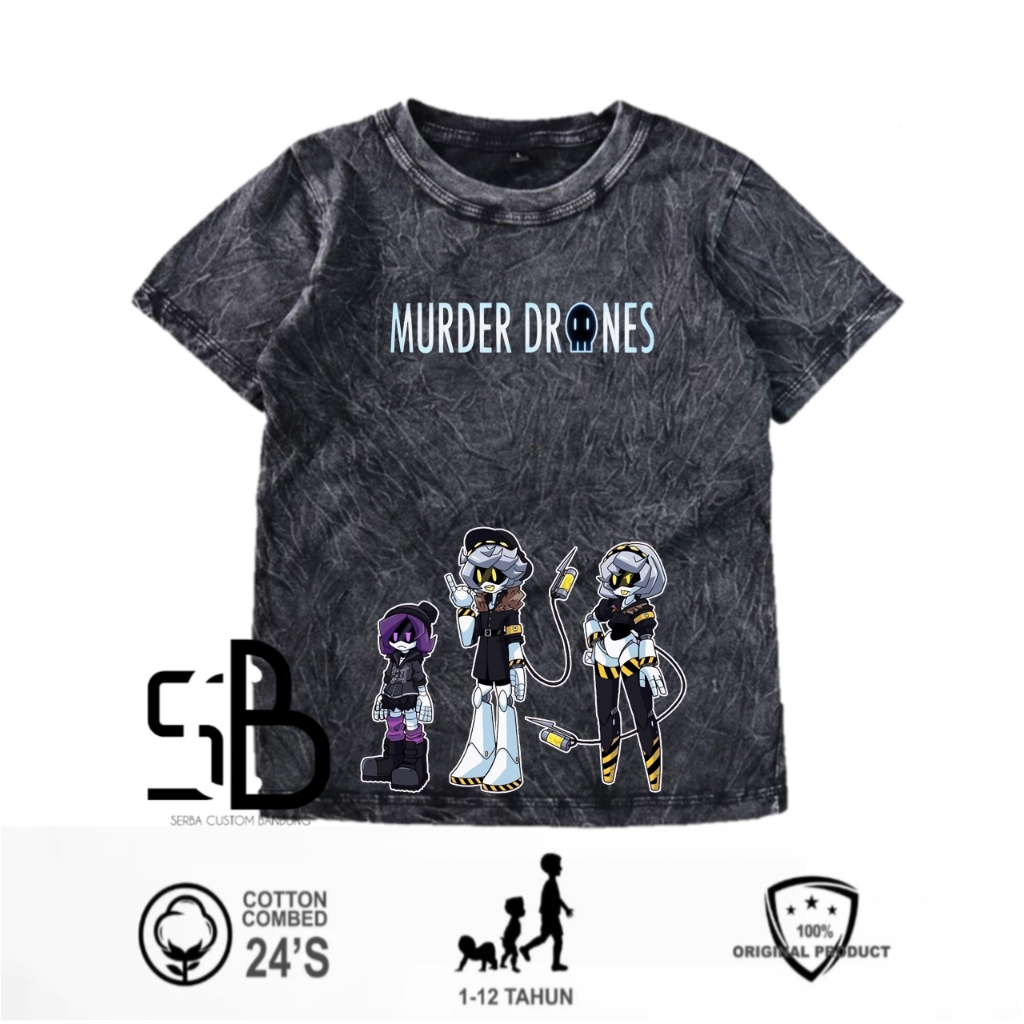 Murder Drones Kaos Anak Murder Drones Katun washed Premium