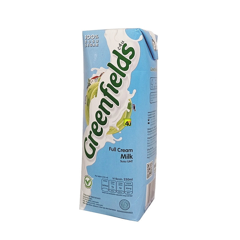 

GREENFIELDS UHT FULL CREAM 250ML//MILKMART