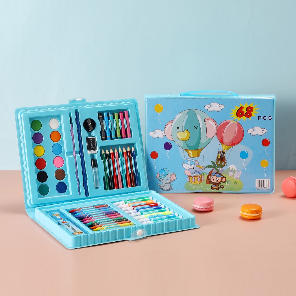 

Art set 68 kotak perlengkapan gambat krayon pensil spidol lengkap