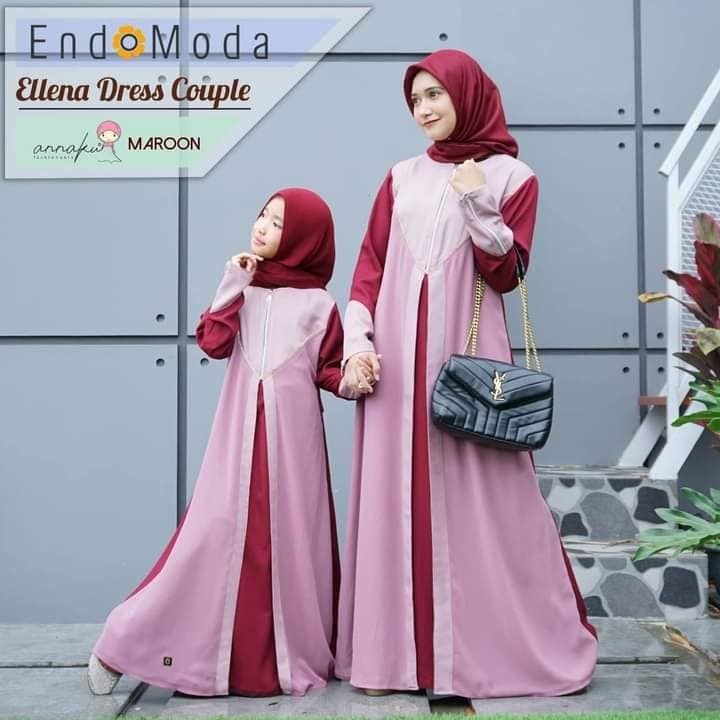 ENDOMODA ELLENA COUPLE SERIES IBU ANAK SARIMBIT | DRESS MUSLIMAH PANJANG | BAJU GAMIS ANAK