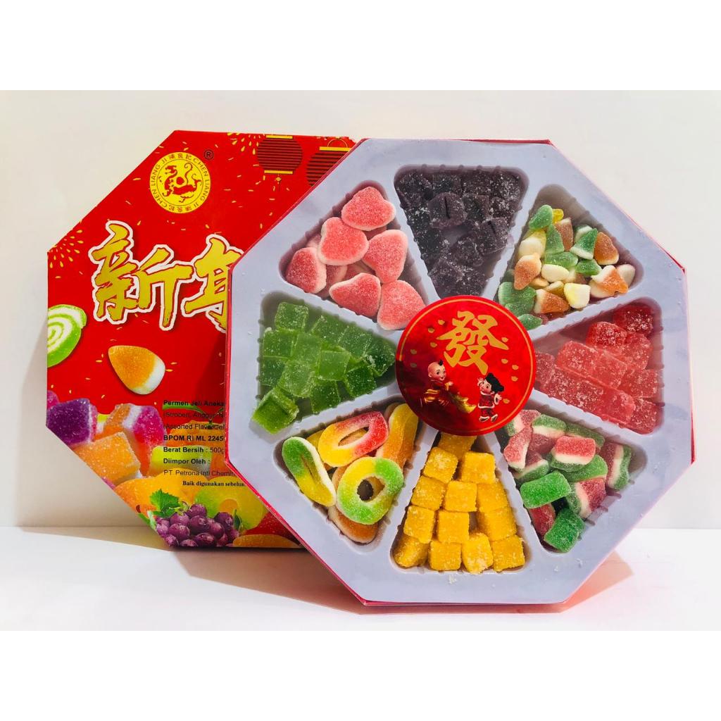 

Permen Jelly / Manisan Jelly Kotak Segienam / Parcel Imlek
