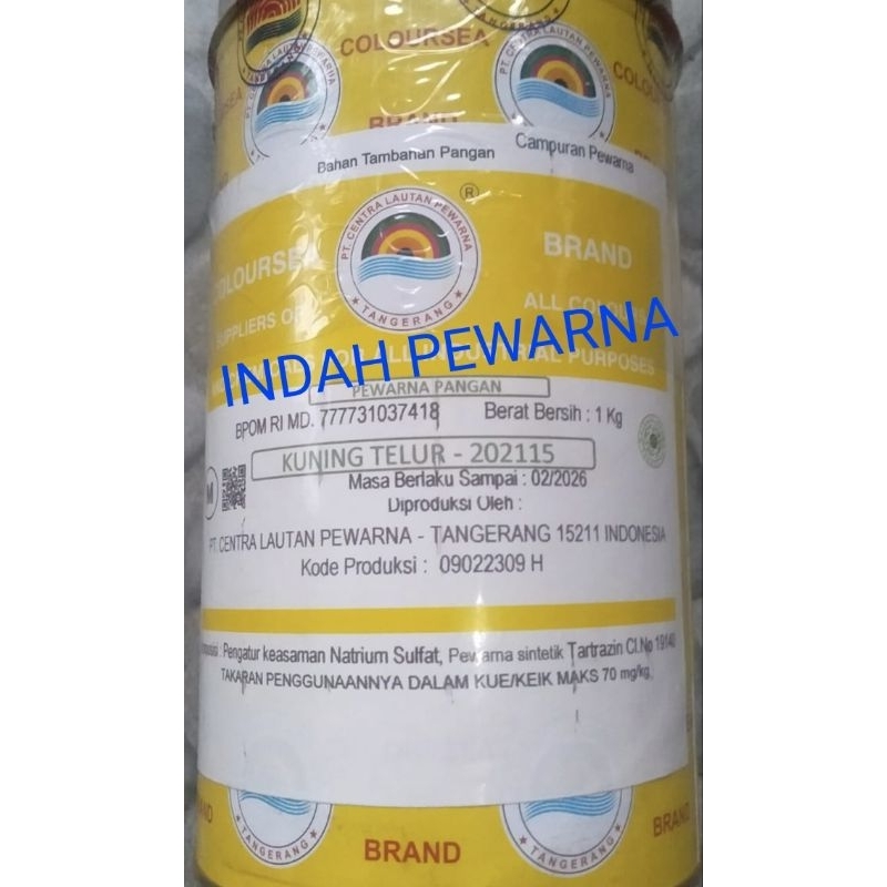 

Pewarna makanan berat 1kg kuning telur-202115 merek coloursea