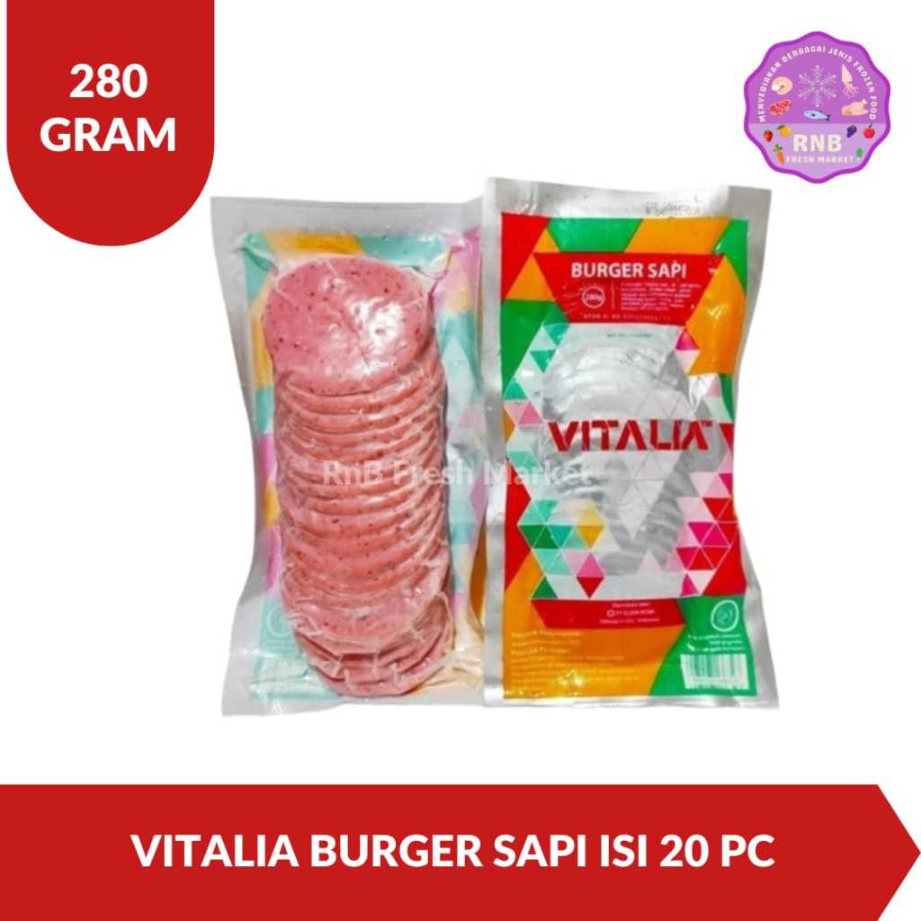 

Vitalia Burger Sapi Isi 20 pc Netto 280 Gram