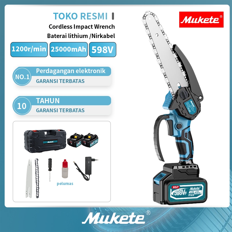 Mukete 298V/398V/598V gergaji mesin mini chainsaw mini chainsaw cordless gergaji mesin cordless 2023