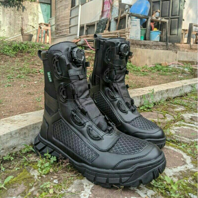 Sepatu PDL Model Sarang Tawon Tipe Tali Putar Dan Tali Biasa