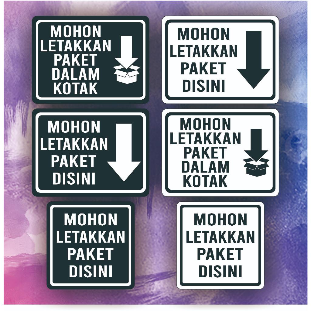 AKRILIK LETAKKAN PAKET DISINI | LABEL HIMBAUAN LETAKKAN PAKET DIKOTAK | LETAKKAN PAKET AKRILIK