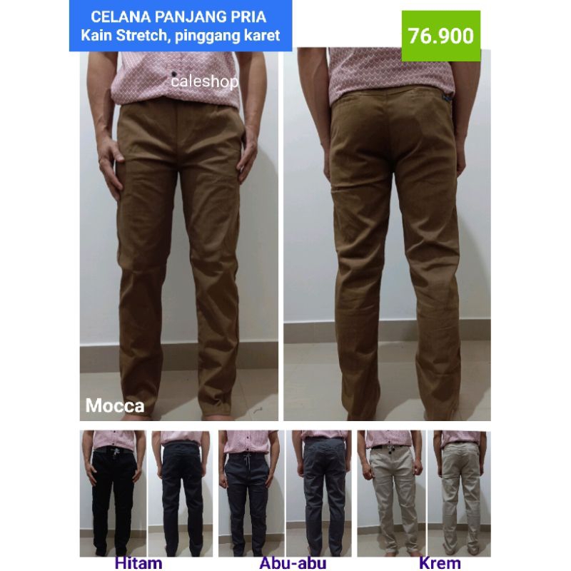 Celana Panjang Kain Stretch Pria