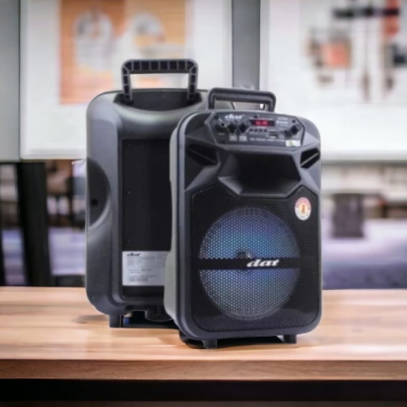 Speaker Portable DAT DT 825 / DT825 Bluetooth 8 inch Free 2 Mic