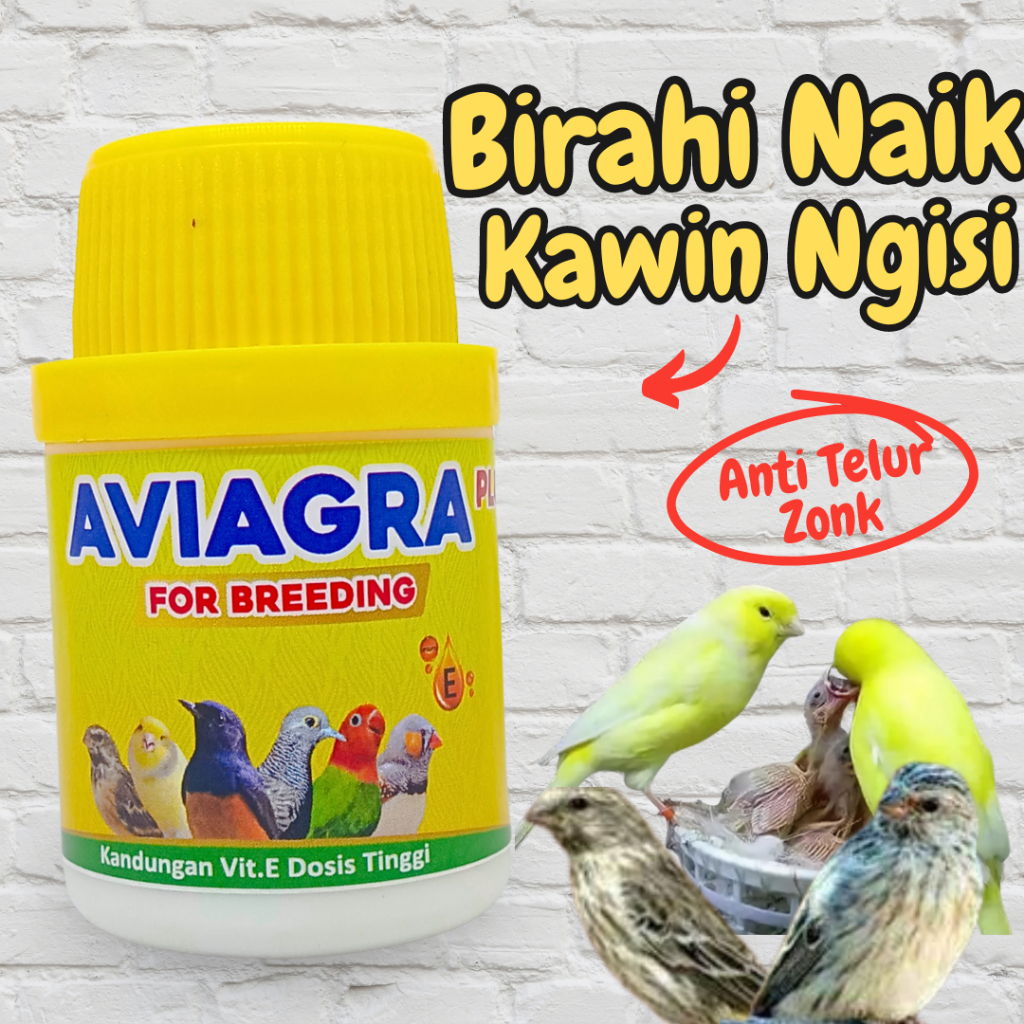 AVIAGRA PLUS Vitamin Ternak Burung Vitamin Breeding Burung Lovebird Kenari Murai Batu Cusak Ijo Kace