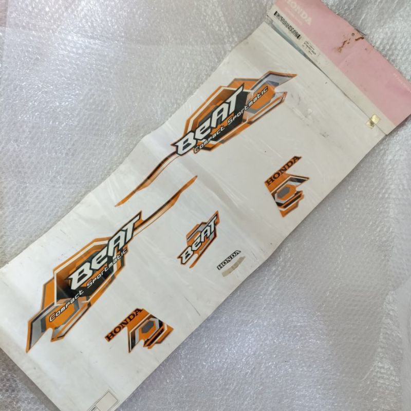 STRIPING STIKER LIS BODY BODI OREN ORANGE HONDA BEAT KARBU CARBU LAMA ORI AHM 871X0-KVY-960ZF