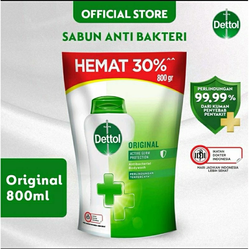 Dettol Sabun Mandi Cair Original 800ml || Dettol Antibacterial Body wash 800 gram
