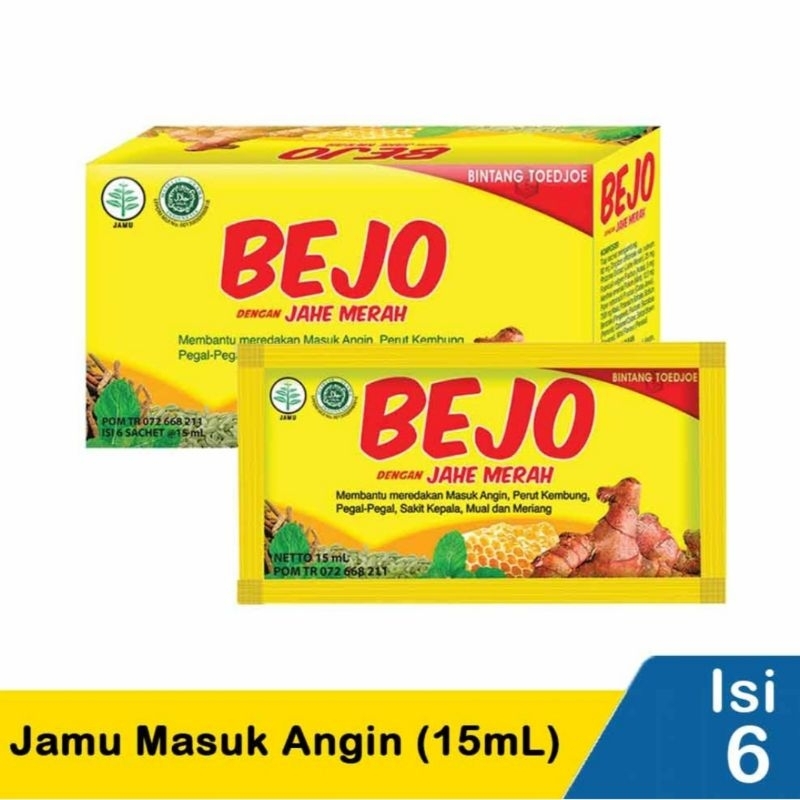 

BEJO HERBAL JAHE MERAH JAMU MASUK ANGIN 6x15ml