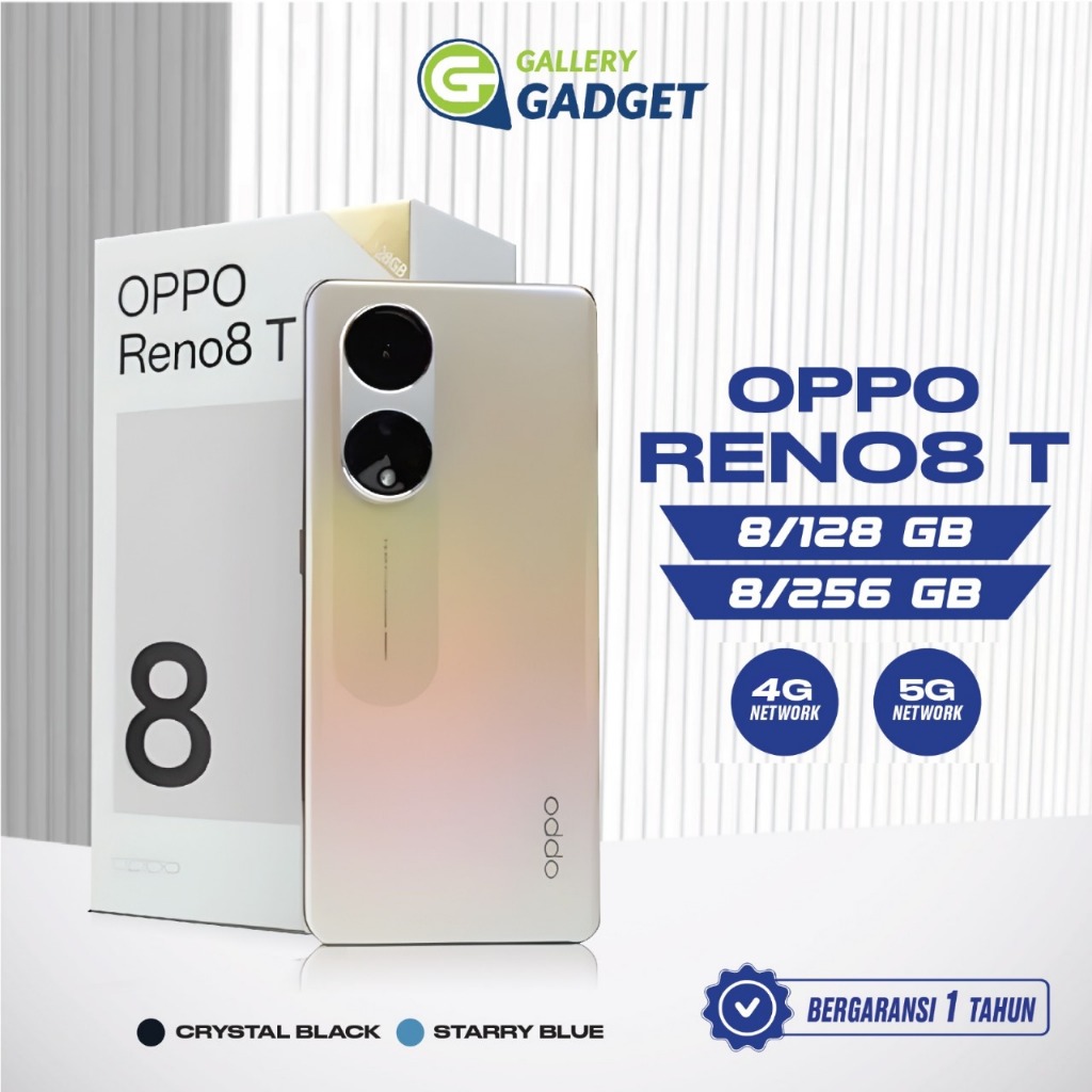 OPPO RENO 8T 4G 5G 8/128 8/256 GB RAM 8 ROM 128 256 8GB 128GB 256GB HP Smartphone Murah Reno8 Garansi Resmi