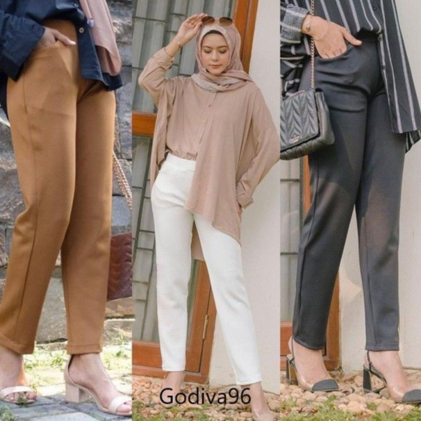 Celana Basic Scuba wanita / Celana Basic Jumbo / Momo Pants Scuba Premium / Celana wanita Celana Bas