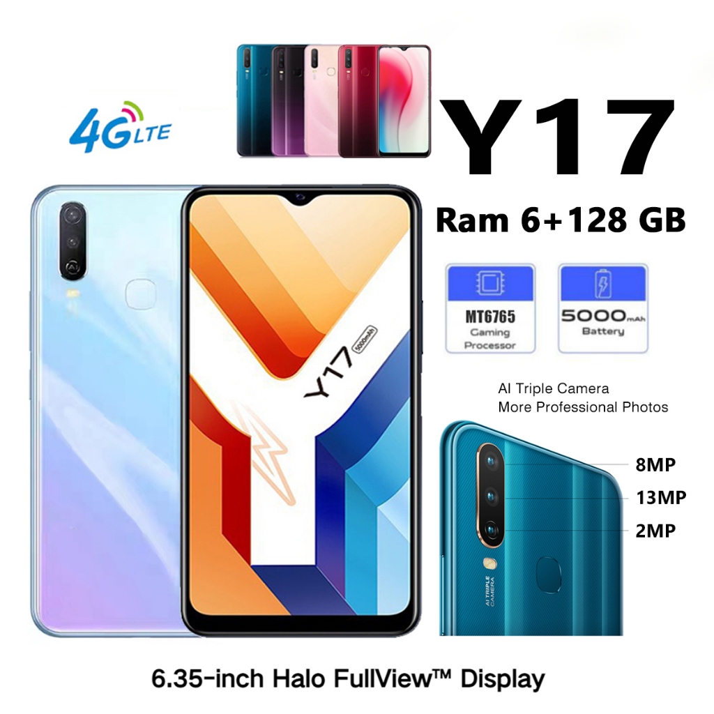 hp Y17 ram6 128GB 6.35-inch hp smartphone Fullset dengan AI Triple Camera Baterai 5000 mAh Ultra All