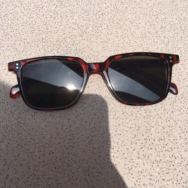 Square leopard sunglasses kacamata hitam unisex sunnies gm