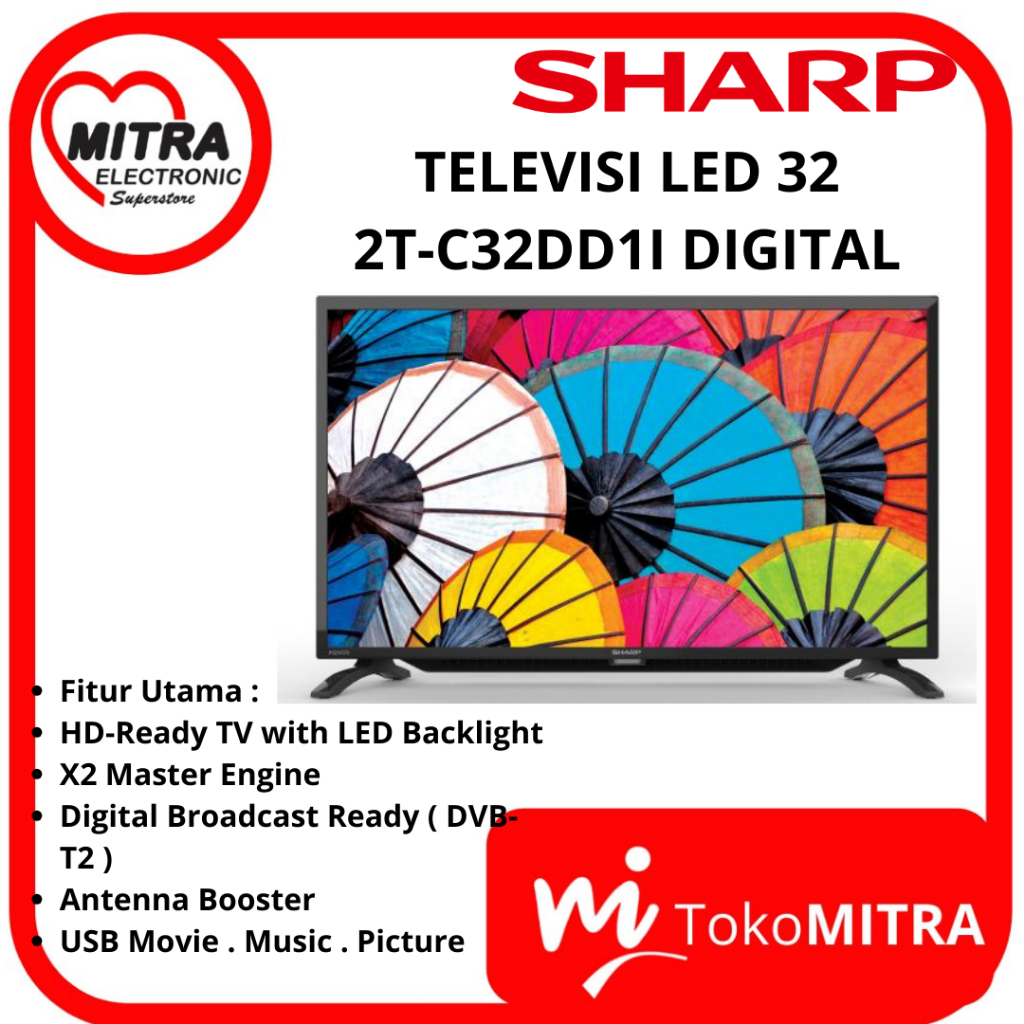 TELEVISI LED 32 SHARP 2T-C32DD1I DIGITAL