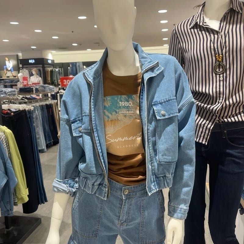 jaket jeans wanita LOGO new arrival