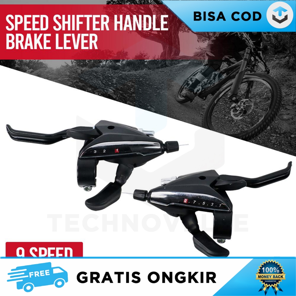HANDLE REM SEPEDA OPERAN GIGI 9 SPEED SHIFTER BRAKE CAKRAM ERGONOMIS