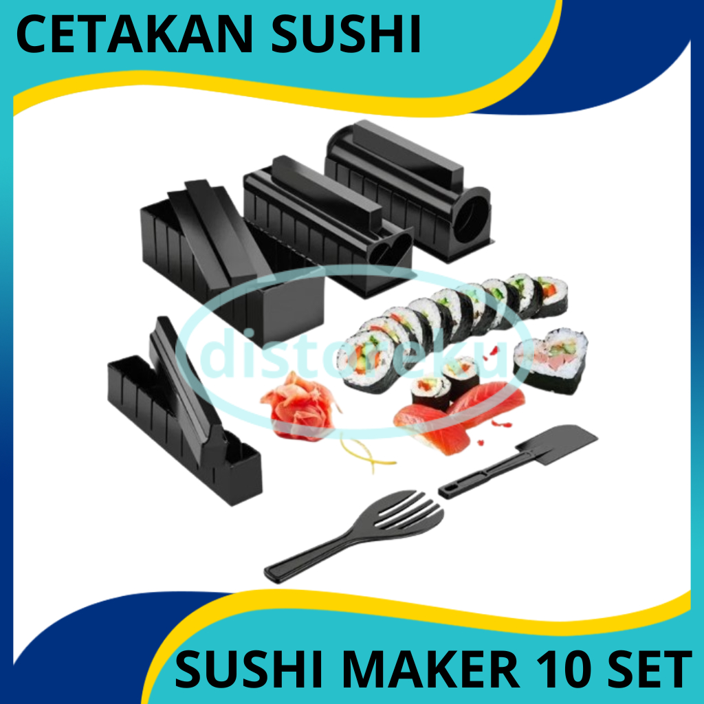 DM - Sushi Maker Profesional Alat Pembuat Cetakan Sushi Roll 10 Set