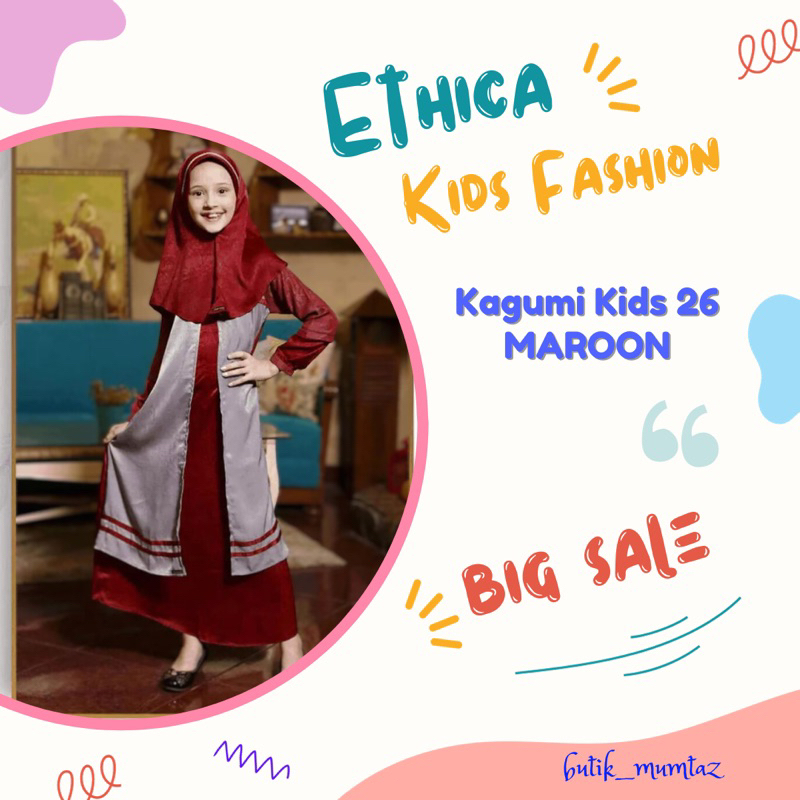 Kagumi Kids 26 Maroon/Gamis Anak Marun/Gamis Anak Pesta