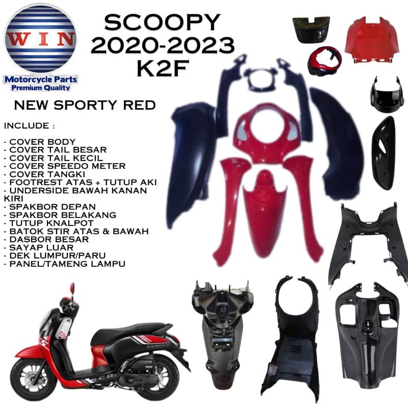 komplit set full body kasar halus Scoopy K2F prestige 2020 2021 2022 2023 original WIN