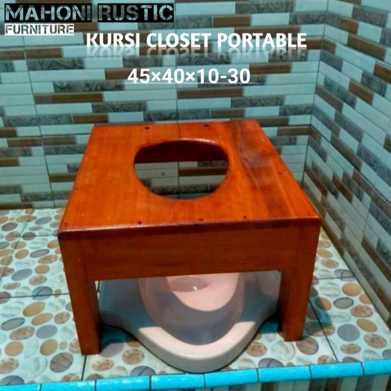 Kursi Closet Wc jongkok portable kayu alas duduk toilet jongkok