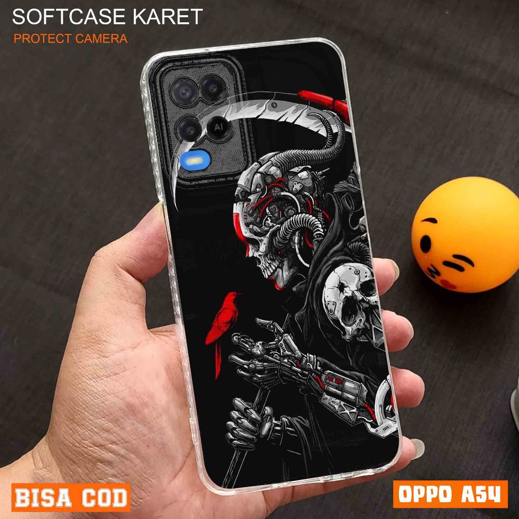 FS Clear Case Oppo A54 4G Terbaru Case Motif Gambar Keren lucu Casing Oppo Pelindung kamera Pelindun