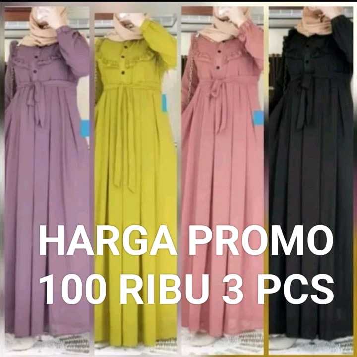 HARGA PROMO 100 RIBU 3 PCS BAJU GAMIS SAUDAH MAXY TERBARU STOK TERBATAS
